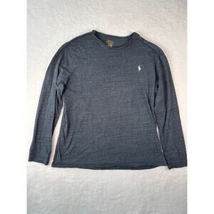 Polo Ralph Lauren Crewneck Long Sleeve Shirt Men Size Large Heather Gray Pony